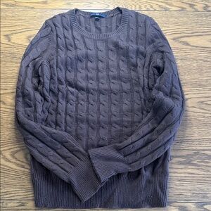 GAP Women’s Cable Knit Crewneck Sweater - Chocolate Brown